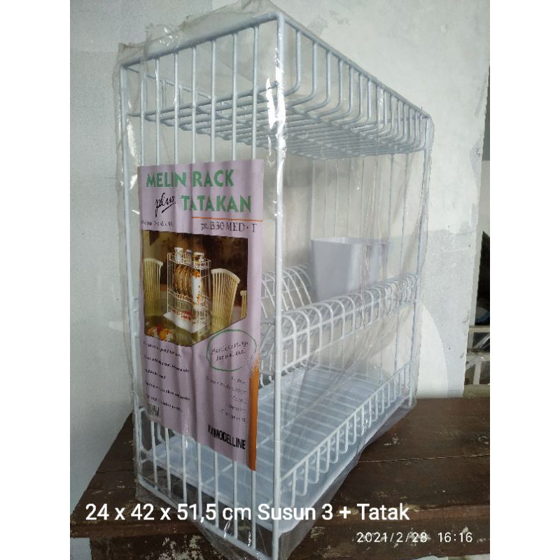 Jual Rak piring Modeline 3 2 Susun Kuat dan Kokoh plus tempat sendok ...