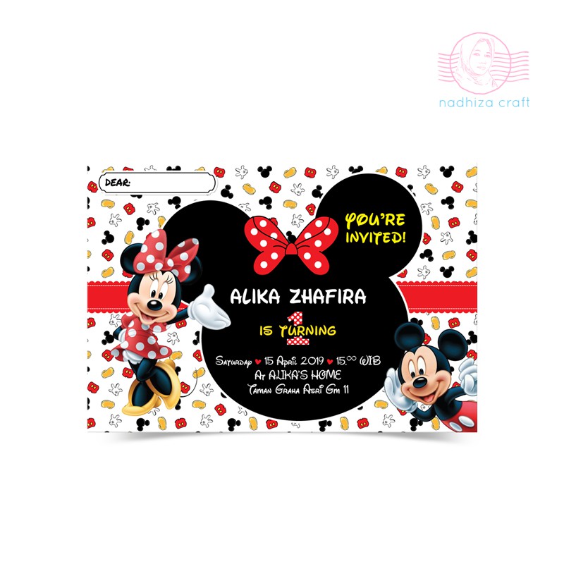 Jual UNDANGAN ULTAH MICKEY MINNIE MOUSE | Shopee Indonesia