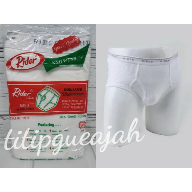 Jual CELANA DALAM RIDER WARNA PUTIH NYAMAN DIPAKAI | Shopee Indonesia