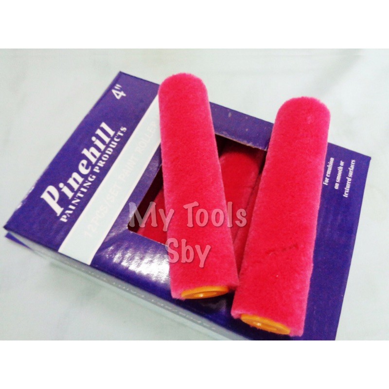 Jual 1 Kotak 12 Pcs Bulu Kuas Roll Kapal 4” Merah Wool Pinehill