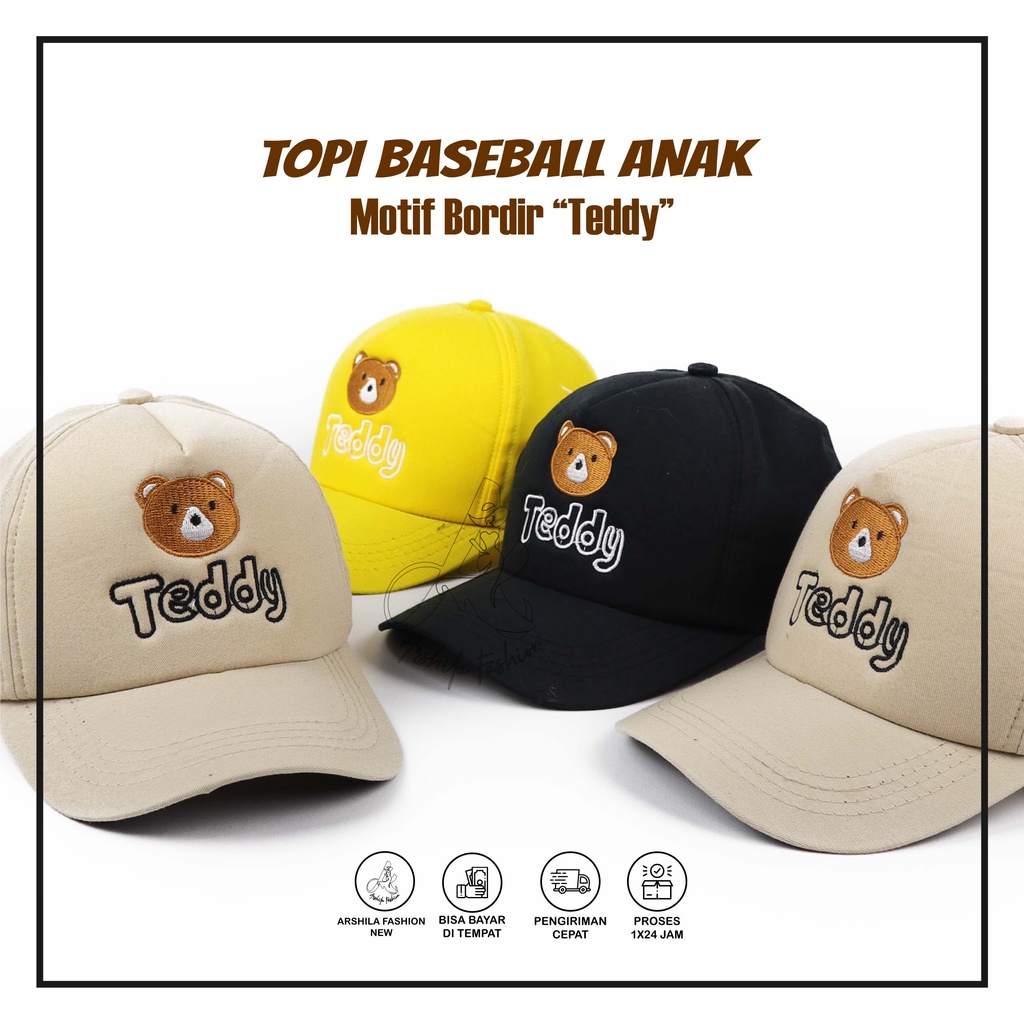 Jual Topi Anak Bordir Teddy / Topi Anak Laki Laki Perempuan | Shopee ...