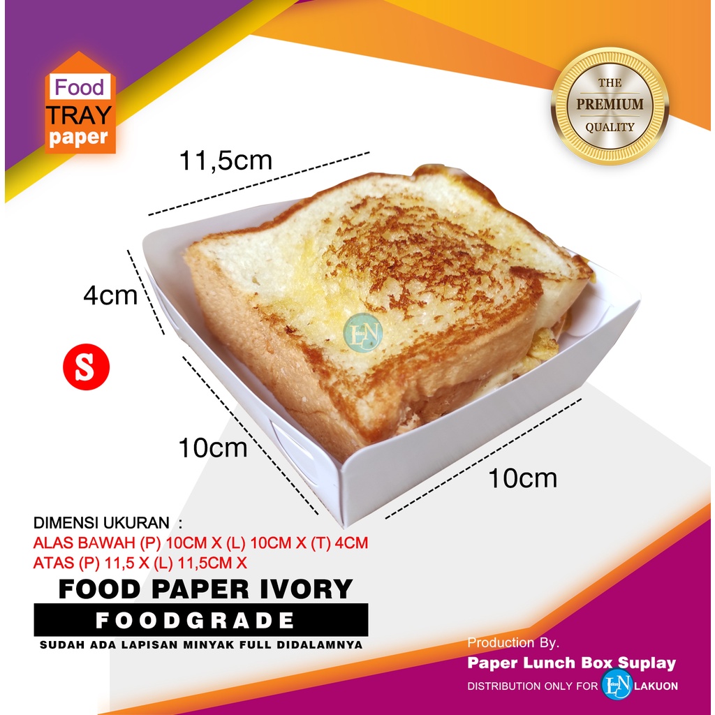 Jual FOODTRAY UKURAN S 10 X 10 X 4 CM WADAH MAKANAN IVORY DAN CRAFT ECO ...