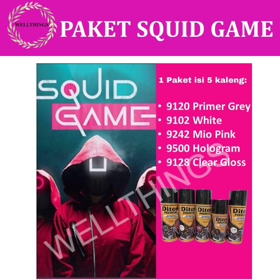 Jual Paket Cat Semprot Diton Premium Warna Squid Game Pilox 400m ...