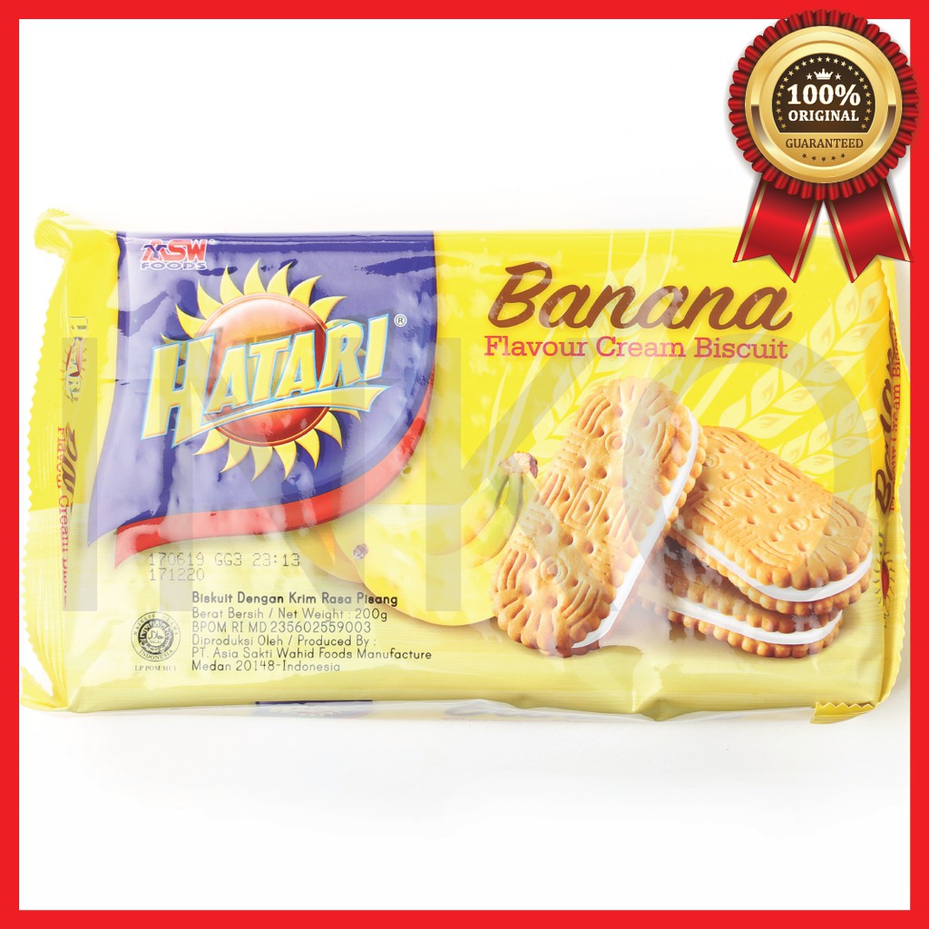 Jual Hatari Banana Flavour Cream Biscuit Biskuit Krim Rasa Pisang 200gr Shopee Indonesia