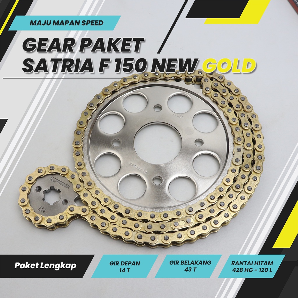 Jual Gear Set Satria FU 150 New 14T/43T 428HG120L Merk Kc Premier