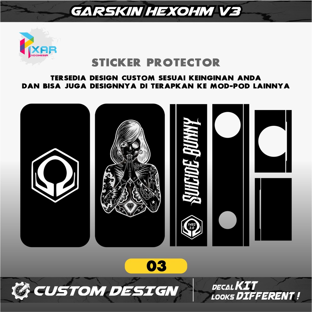 Jual SKIN STICKER GARSKIN HEXOHM V3 ANTI AIR STIKER MURAH VAPE | Shopee ...