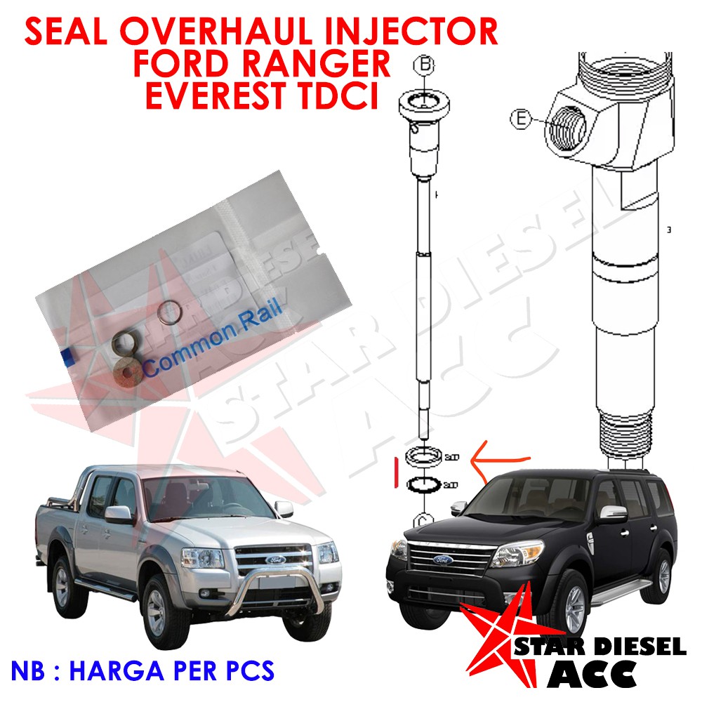 Jual ISI DALAM SEAL INJECTOR FORD RANGER FORD EVEREST MAZDA BT50 TDCI ...