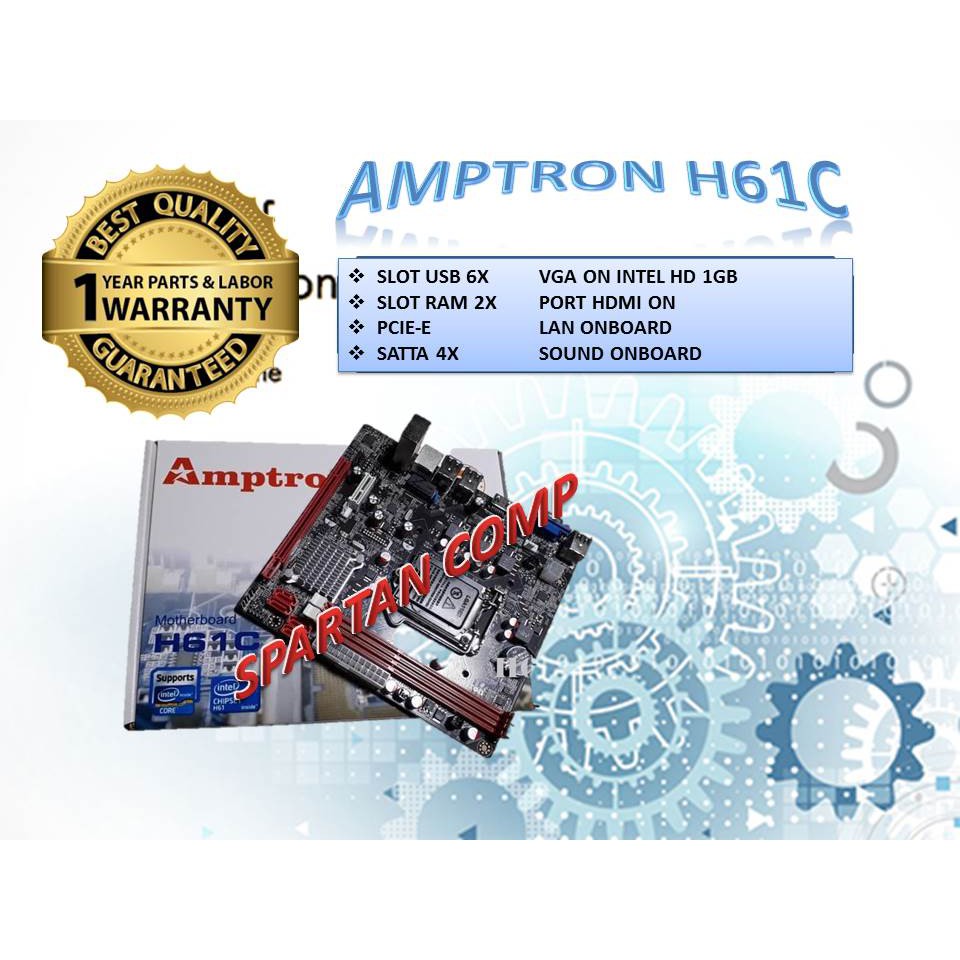 Jual MB MOBO MOTHERBOARD AMPTRON H61 1155 | Shopee Indonesia