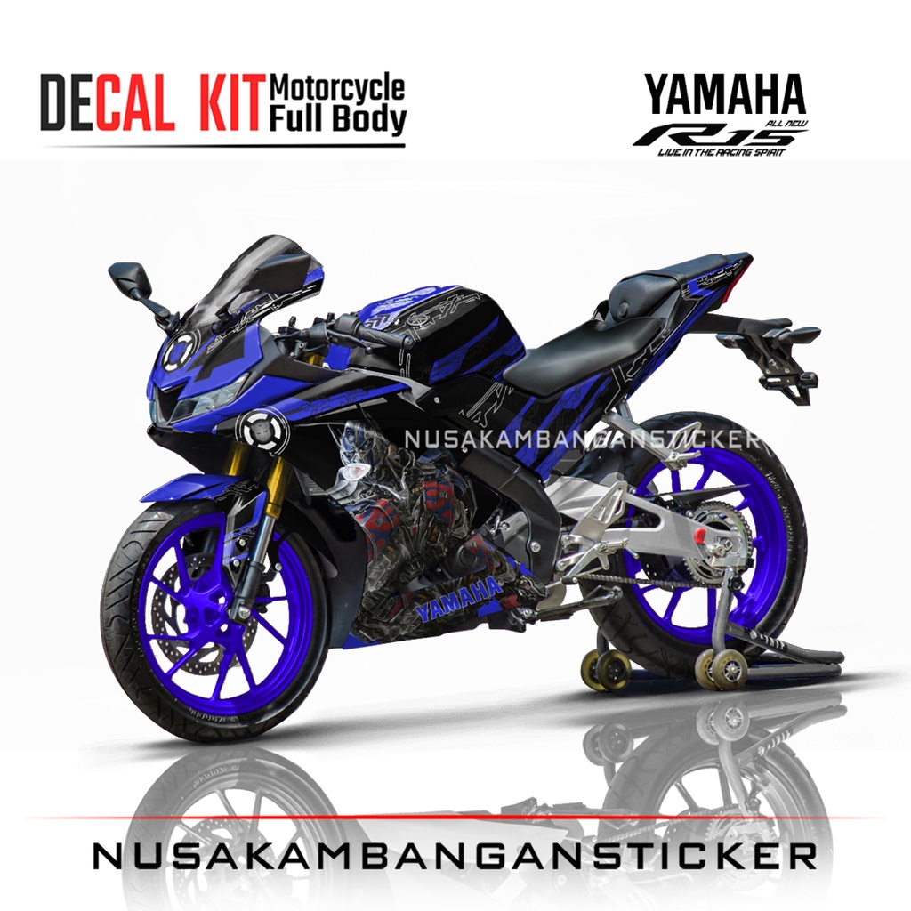 Jual Stiker Decal Motor Yamaha R15 V3 Full Body Optimus Prime Biru ...