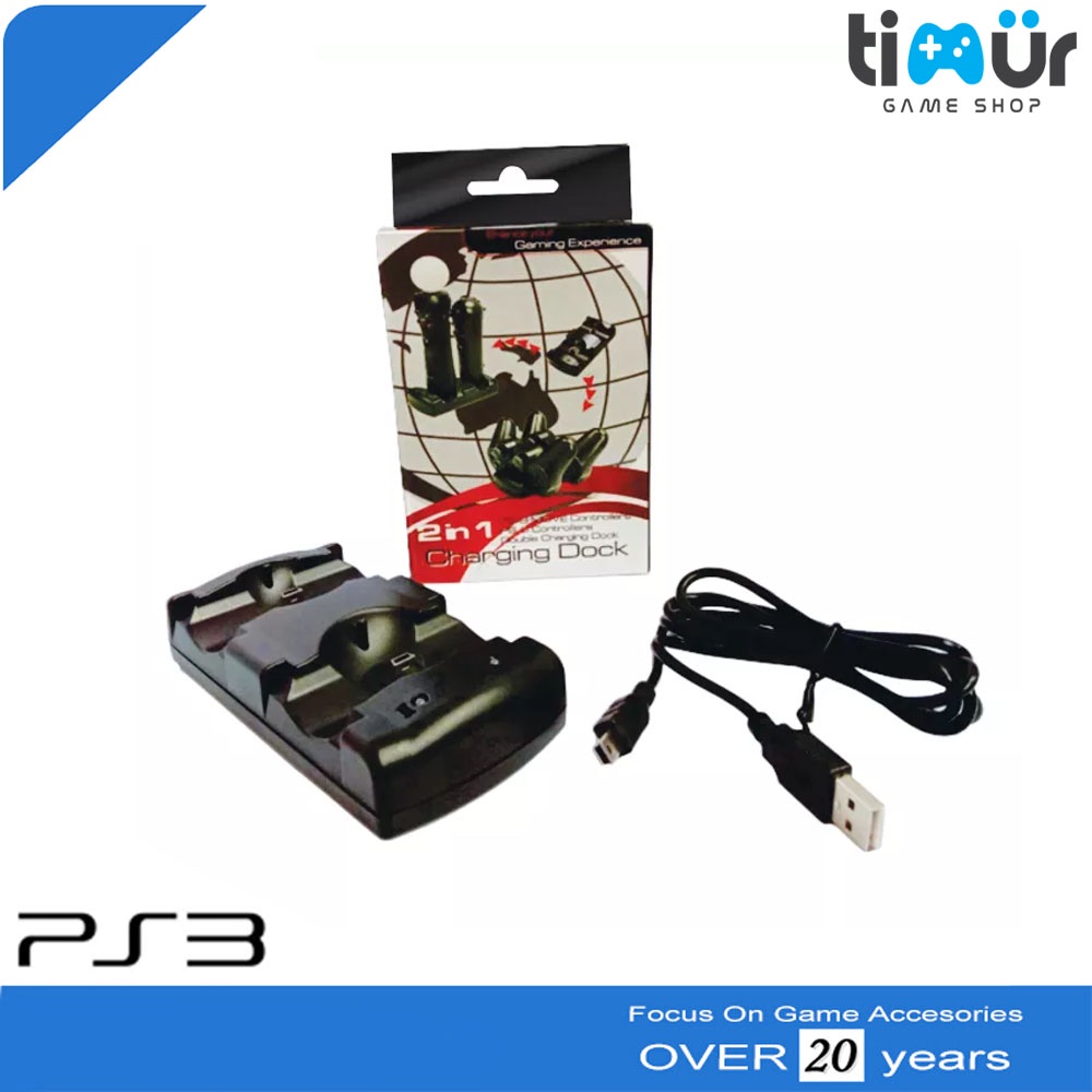 Jual Charger Stik 2 In 1 Double Stick Gerakan PS3 Move Charging Dock