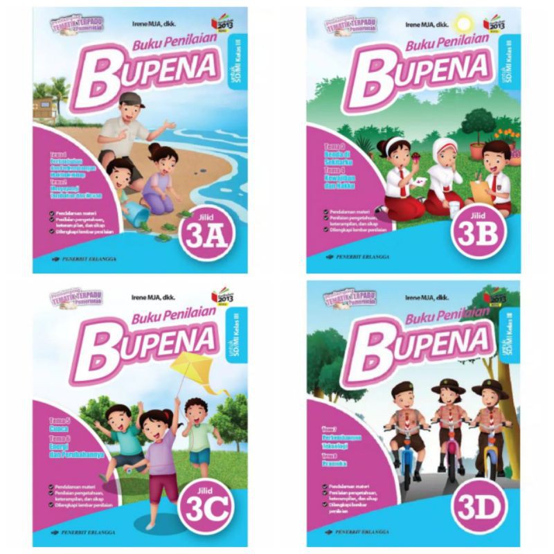 Jual Buku Penilaian Bupena 3A, 3B, 3C, 3D Kelas 3 SD Penerbit Erlangga ...