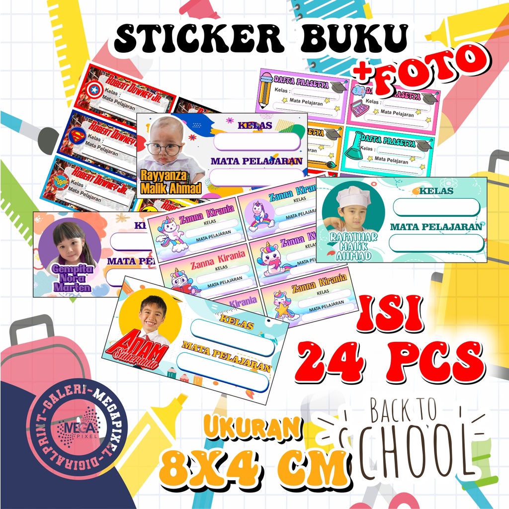 Jual Sticker Label Nama Buku Sekolah Isi Pcs Shopee Indonesia