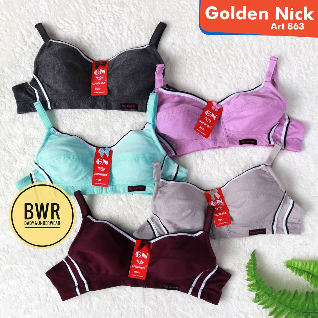 Bra Sport Golden Nick GN 863 | BH Wanita Dewasa List Putih - Bwr