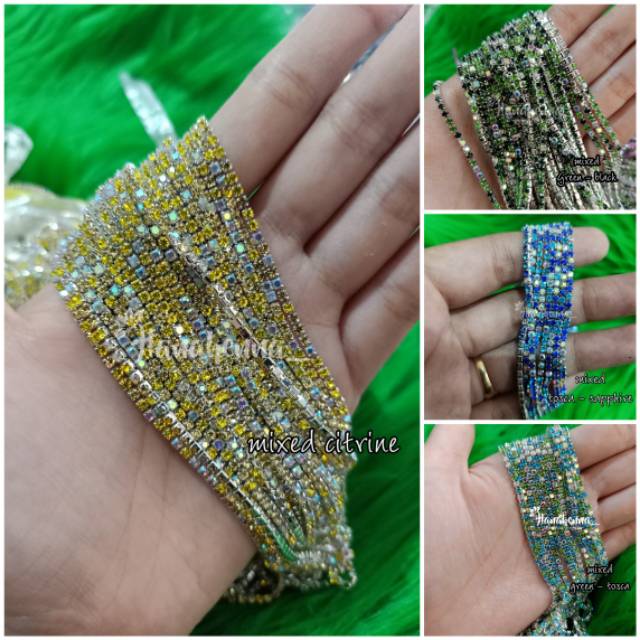 Jual [PROMO] Beli 5 Gratis 1 Rantai 1meter Uk. 2mm Permata Hiasan ...
