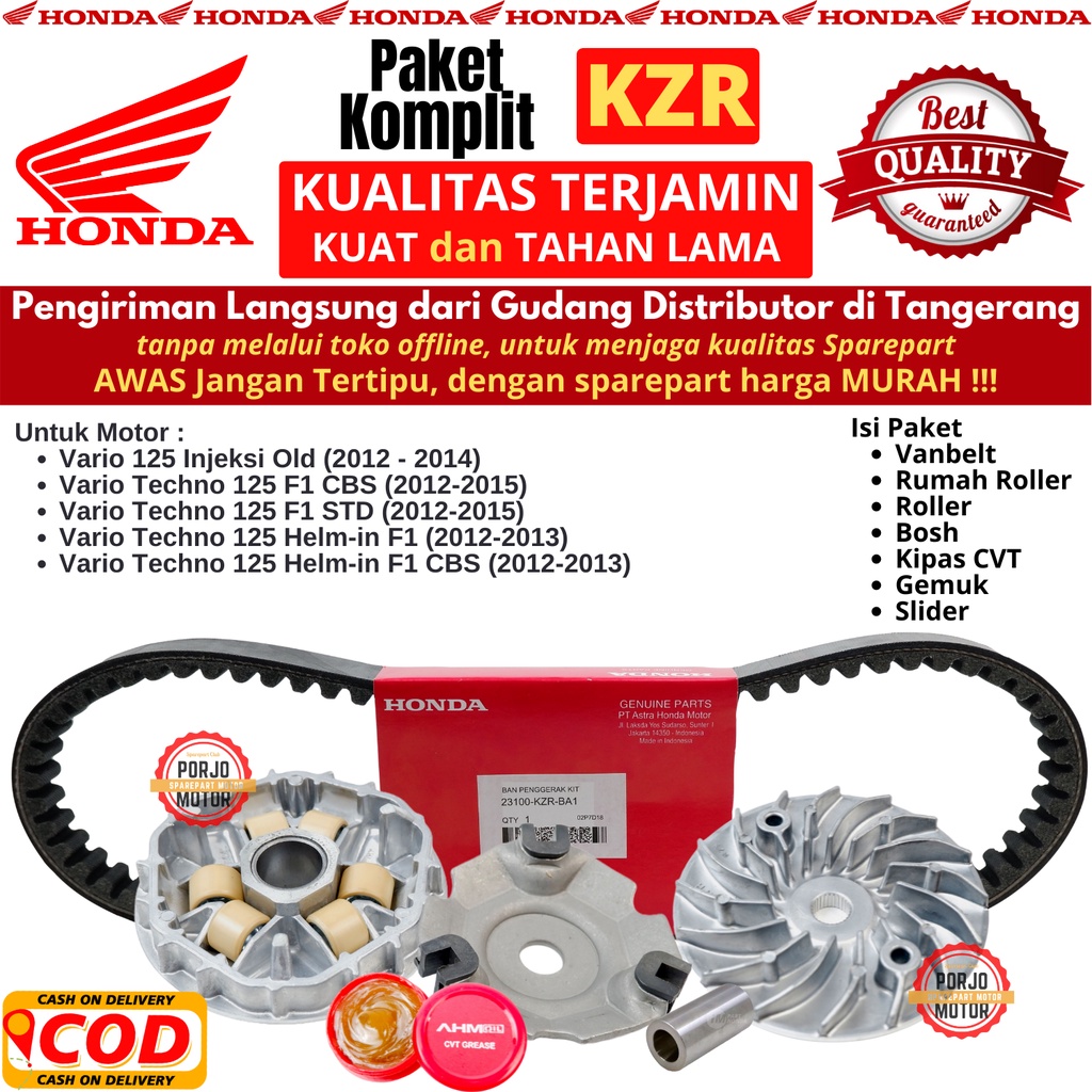 Jual Van Belt assy ROLLER, rumah roller, gemuk cvt, kipas cvt V Belt