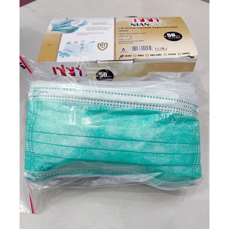 Jual Masker Medis / Surgical Mask Earloop - Nian Care 3 ply | Shopee ...