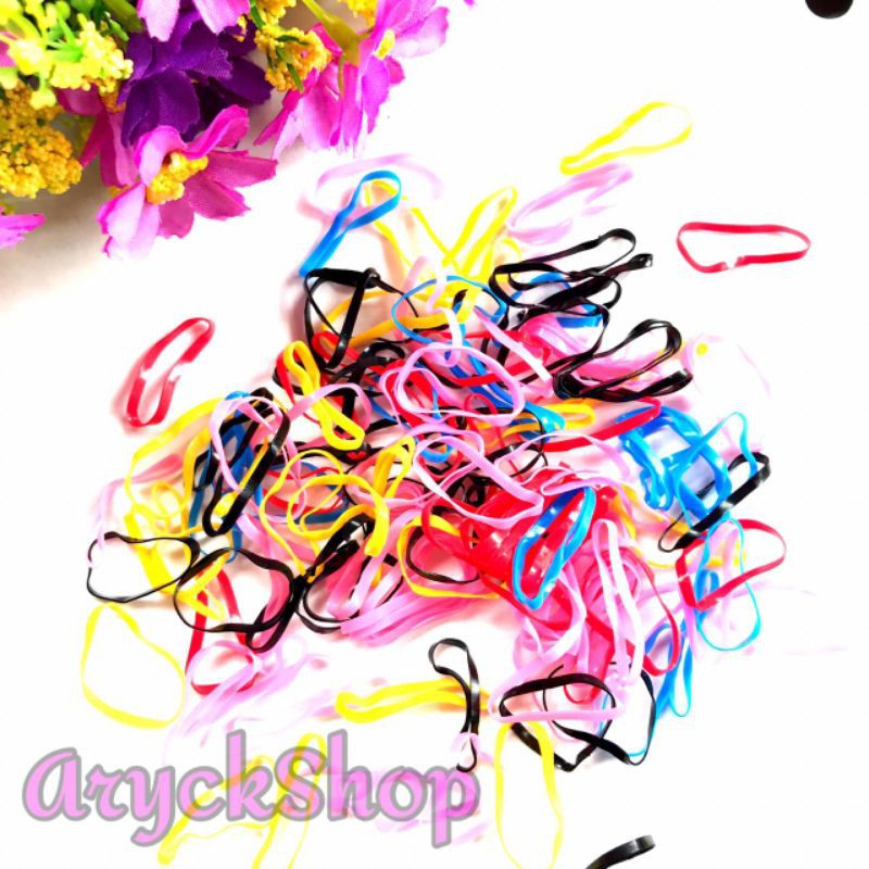 Jual karet kuncir rambut warna warni ukuran sedang | Shopee Indonesia
