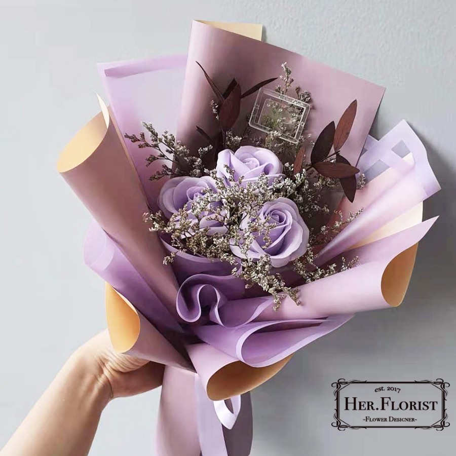 ♥READY STOCK♥🌷 Korean Style Rose soap flower bouquet 🌷 for birthday / 香皂花  生日花束 情人节礼物 / bunga sabun