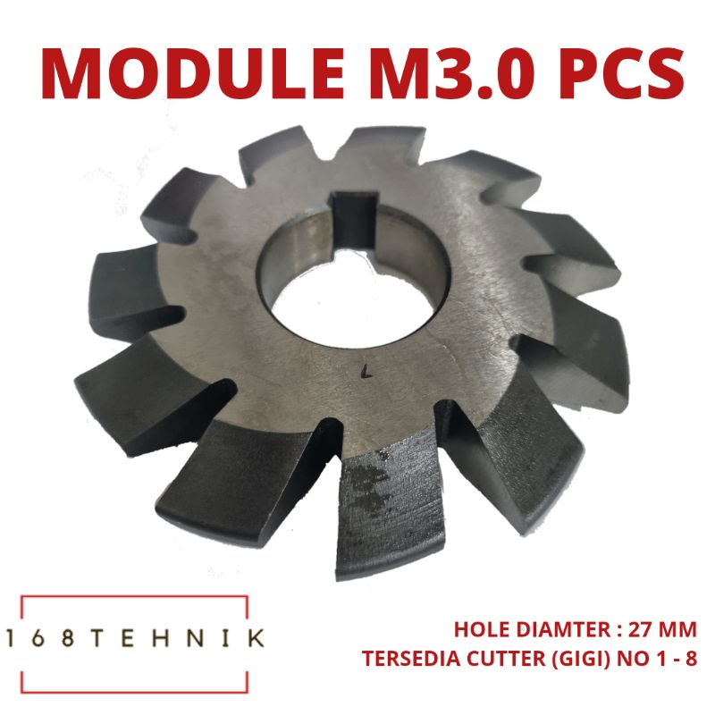 Jual MODULE M3.0 / MODUL 3.0 GEAR MILLING CUTTER 3.0 / MODUL PISAU GIGI ...