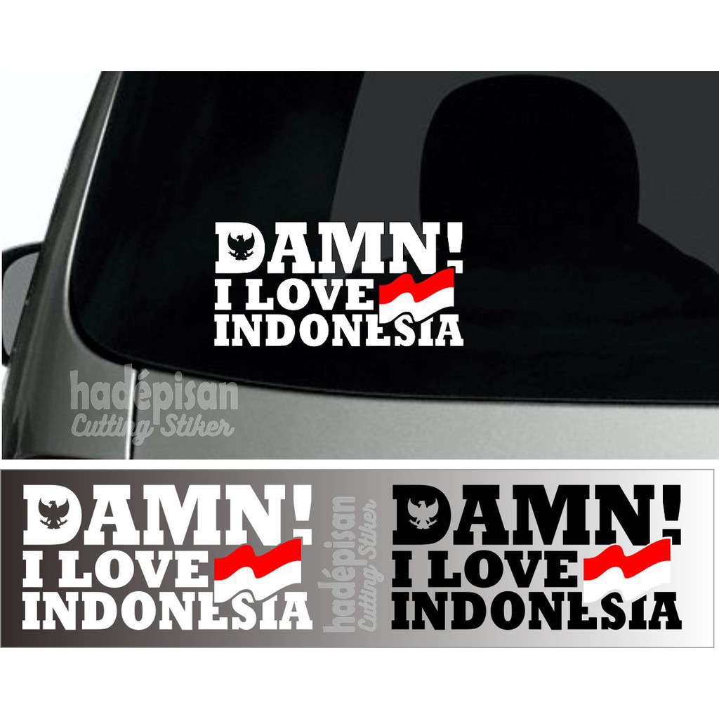 Jual Stiker Mobil Cutting Sticker DAMN I LOVE INDONESIA -BonbonSticker ...