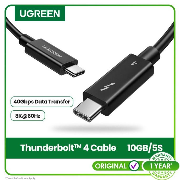 Jual Ugreen Thunderbolt 4 100watt 40Gbps 8K 80cm Type C Cable Black ...