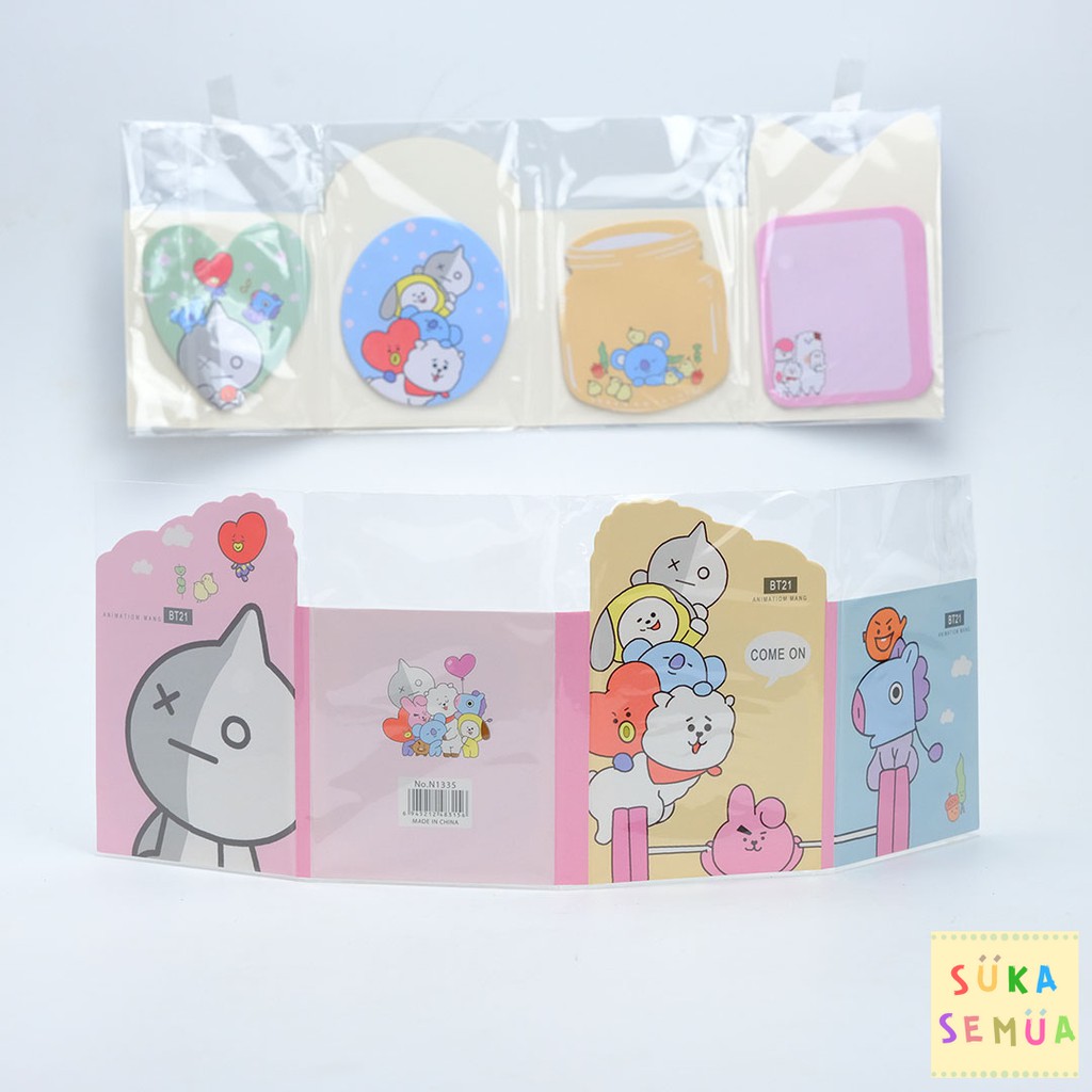Jual Sticky Notes BT Lipat // Memo Label Pembatas Buku Tempelan Army ...