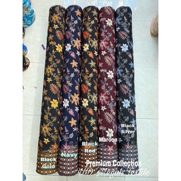 Jual (B271) Kain Batik Halus Motif Mewah Foil Gold Pria Wanita (lb120 ...