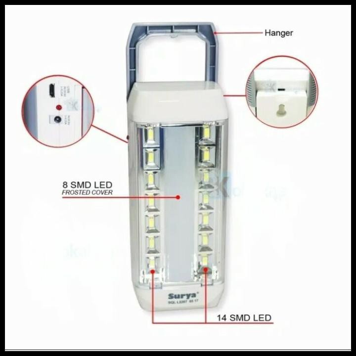 Jual Surya Sql L Lampu Emergency Rechargeable Lamp Smd Led Shopee Indonesia