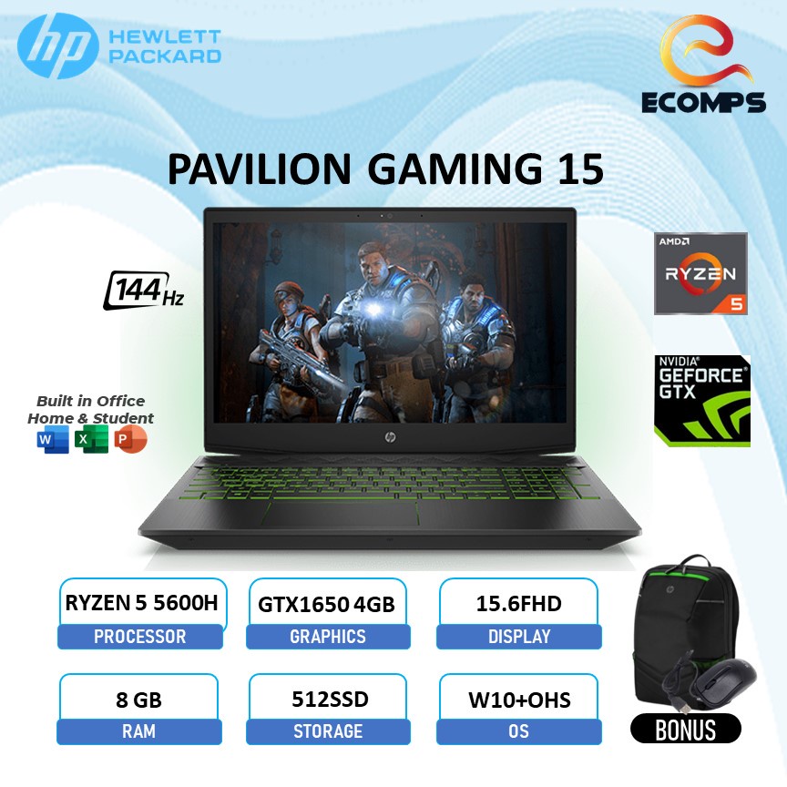 Jual Laptop Gaming HP Pavilion Gaming 15 EC2047AX RYZEN 5 5600H 16GB ...