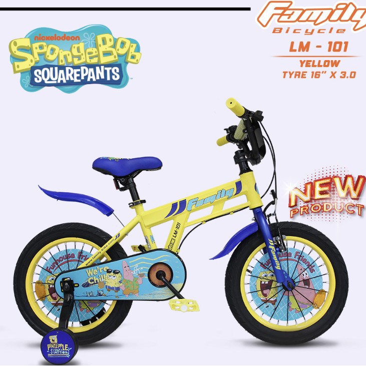 Jual SEPEDA BMX FAMILY SPONGEBOB SQUAREPANTS 16 INCH WARNA KUNING ...