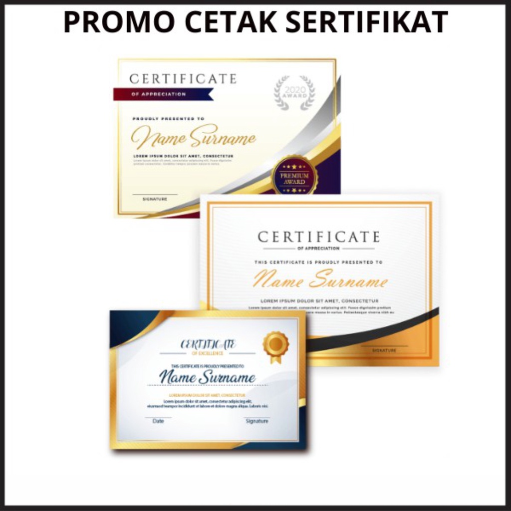 Jual Cetak Sertifikat/print Sertifikat/print Sertifikat Murah | Shopee ...