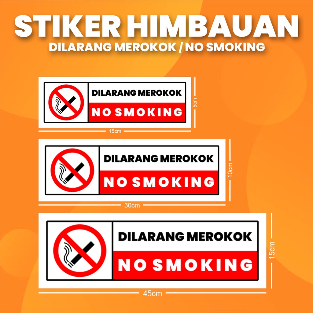 Jual Stiker K3 Dilarang Merokok / Sticker HSE No Smoking (Print Tajam ...