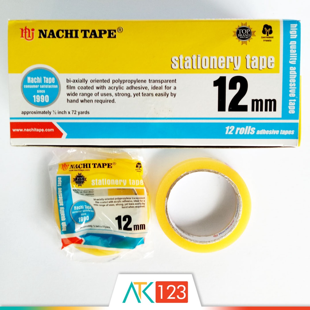 jual-selotip-isolasi-bening-stationery-tape-12mm-nachi-0-5mm-shopee