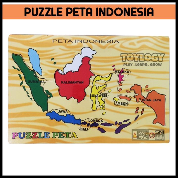 Jual Mainan Edukasi Anak Puzzle Kayu Peta Negara Indonesia Wooden Map ...