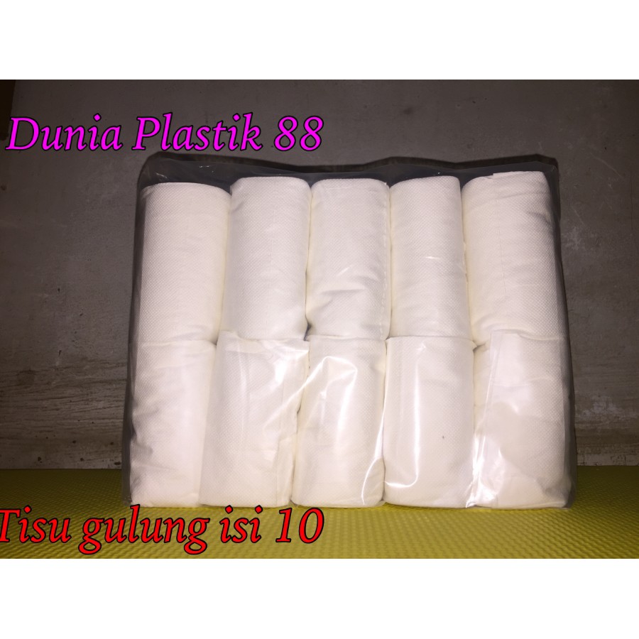 Jual isi10pcs TISU GULUNG tanpa tulang tisue tissue tissu kasar putih ...