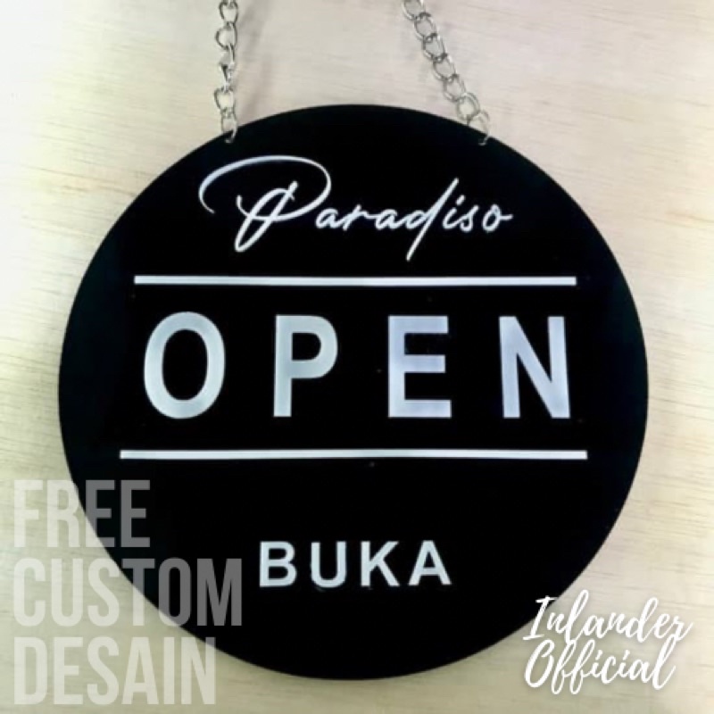 Jual Open Closed Buka Tutup Sign Bolak Balik Akrilik Sign Board Timbul