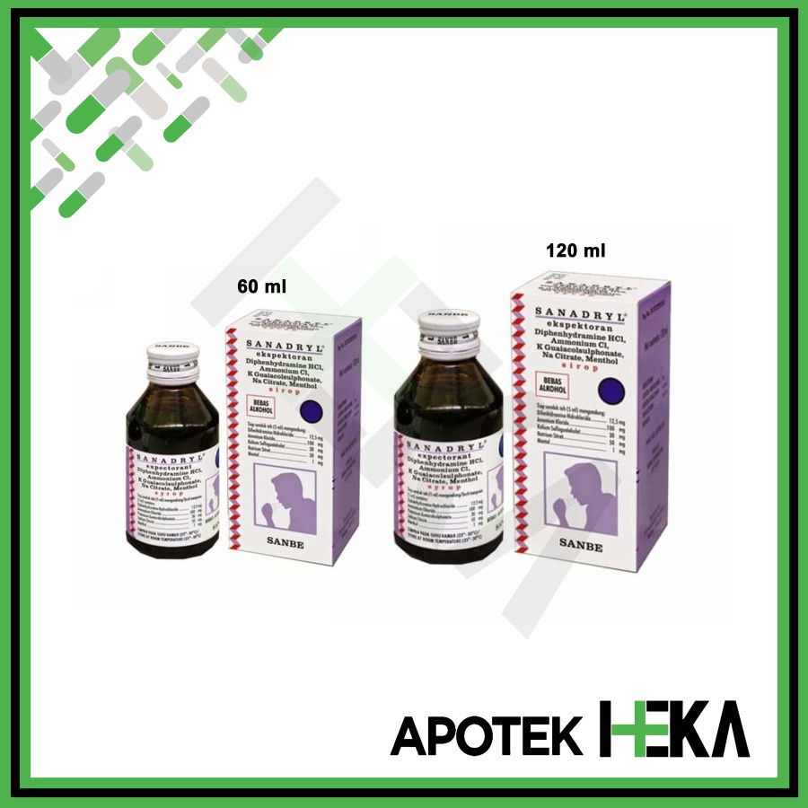 Jual Sanadryl Sirup Expectorant - Syrup Obat Batuk Berdahak (BANDUNG