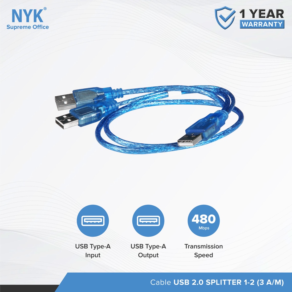 NYK Kabel USB 2.0 Splitter 2 in 1 3AM COD (3)