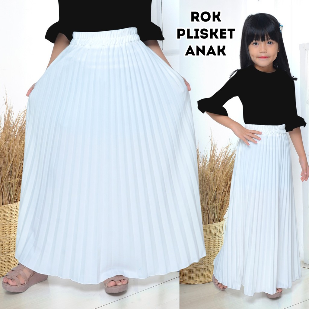 Jual Rok plisket putih anak bahan premium Mrs4 | Shopee Indonesia