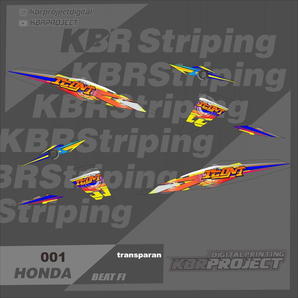 Jual (cod) stiker motor BEAT FI ESP uv stiker striping list HONDA BEAT ...