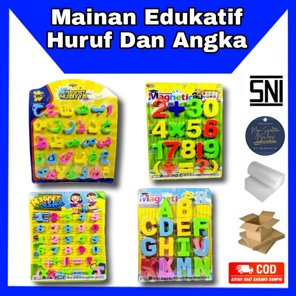 Jual Mainan Angka, Huruf Magnetic Number / Mainan Edukasi Magnet Huruf ...