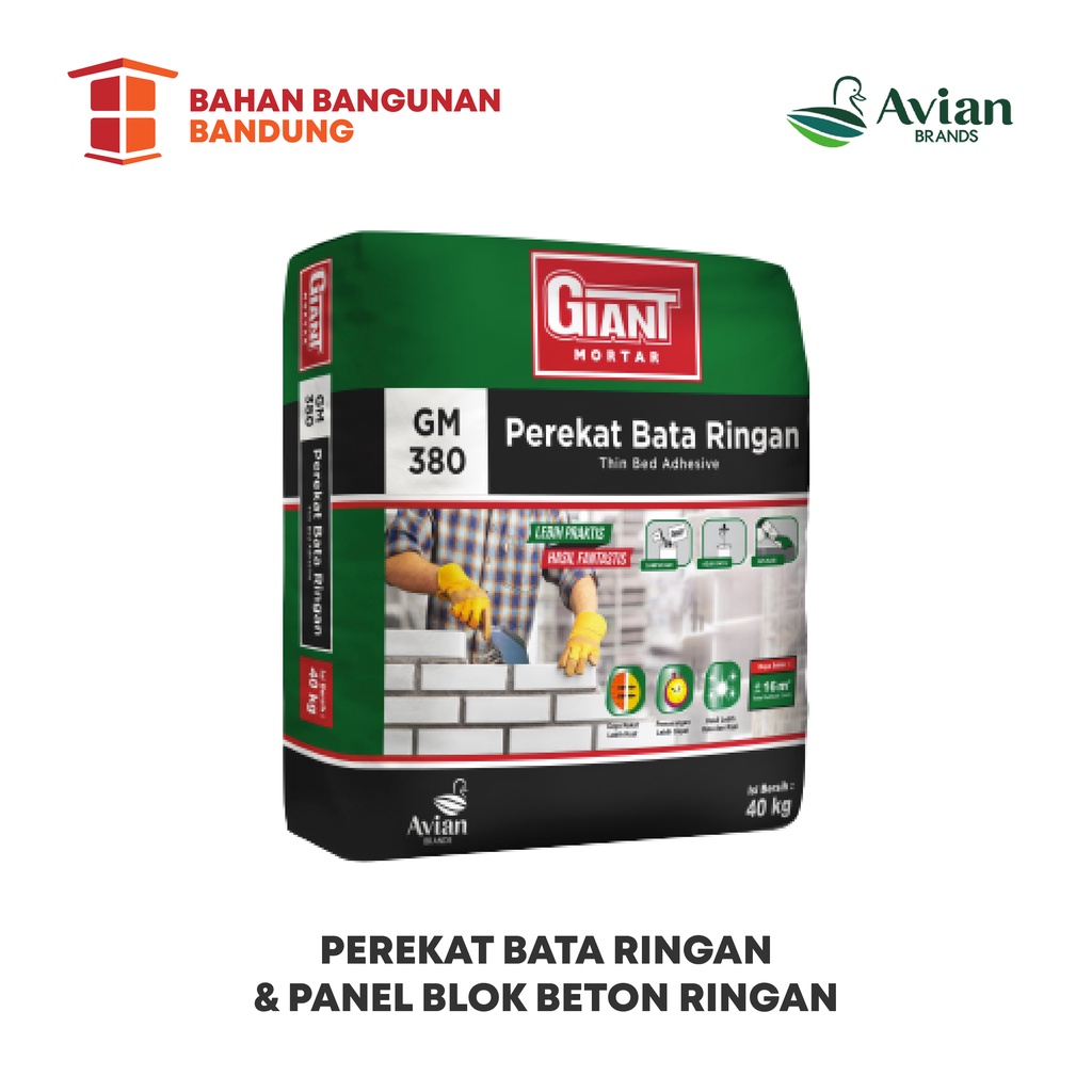 Jual Perekat Bata Ringan And Panel Beton Giant Mortar 380 25 Kg Murah