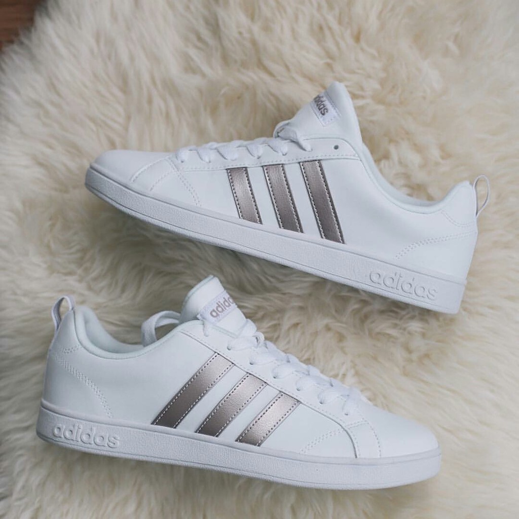 Sepatu Adidas ORIGINAL Neo Advantage Clean White List Rose Gold REAL PICT