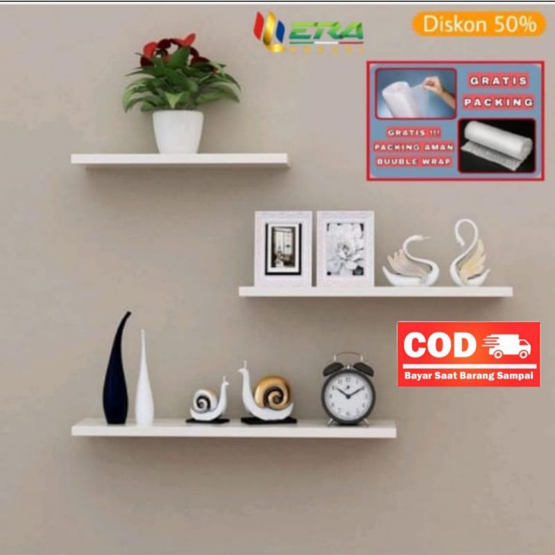 Jual Rak dinding hias Ambalan Rak tempel tembok Papan Rak dinding ...