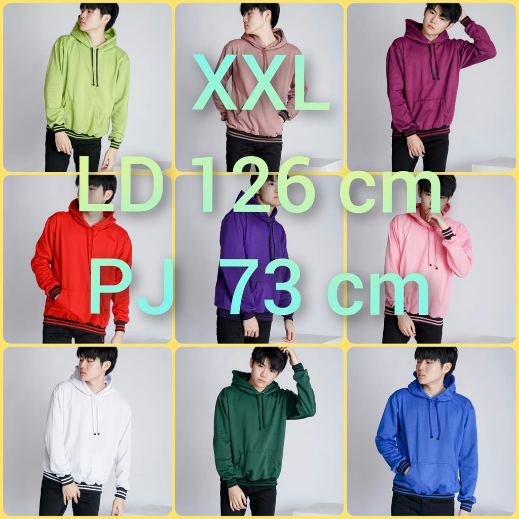 Jual ~C2 SWEATER HOODIE BASIC POLOS ( XXL ) | Shopee Indonesia