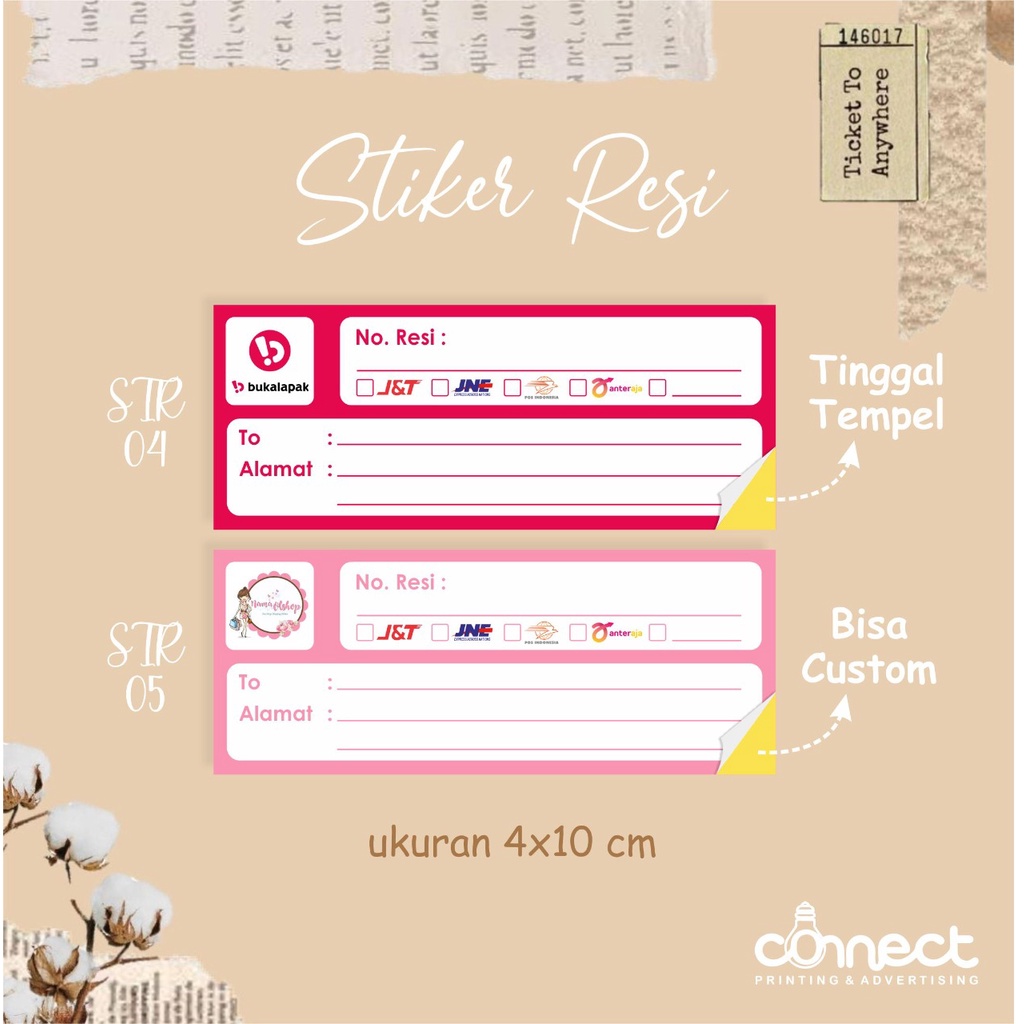 Jual LABEL RESI CUSTOM | STIKER LABEL RESI PENGIRIMAN | Shopee Indonesia