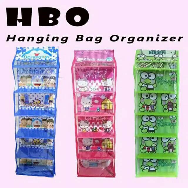 Jual Rak Tas Gantung Karakter Resleting Mika Tebal Doraemon Little Pony ...