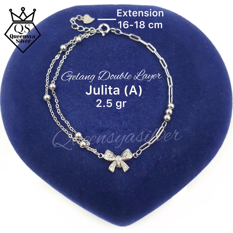 Jual Gelang Tangan Perak Silver Korea Asli 925 Lapis Emas Putih