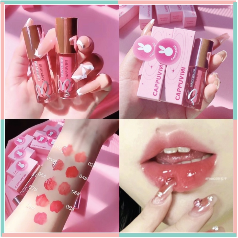 Jual BPOM CAPPUVINI Rabbit Jelly Lip Cream Watery Lipstik Luminous ...
