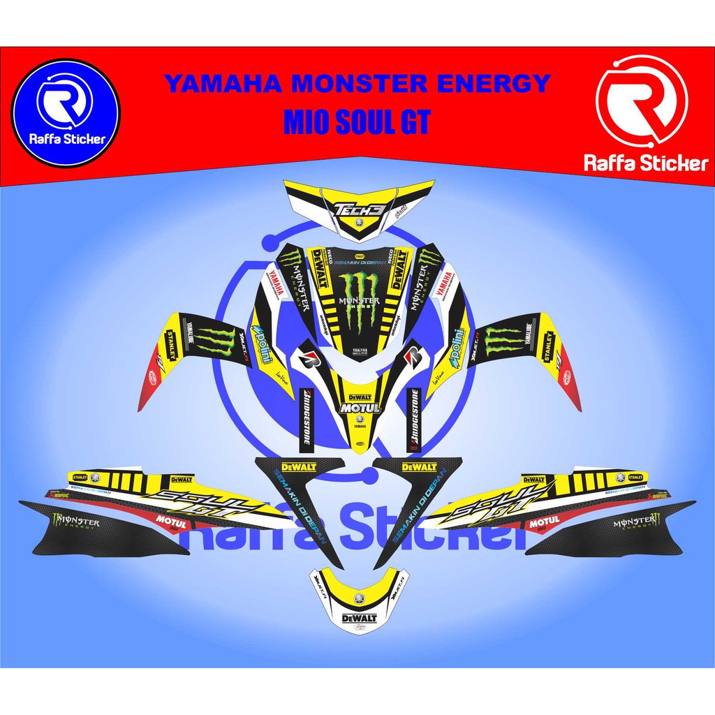 Jual Sticker Fullbody YAMAHA MIO Soul GT Putih Motogp-Monster Energy
